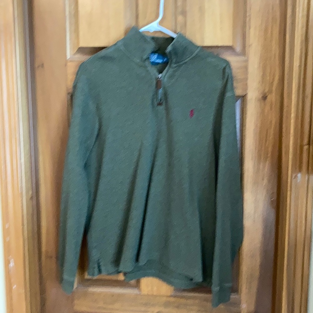 Polo Ralph Lauren Green knit zip sweater